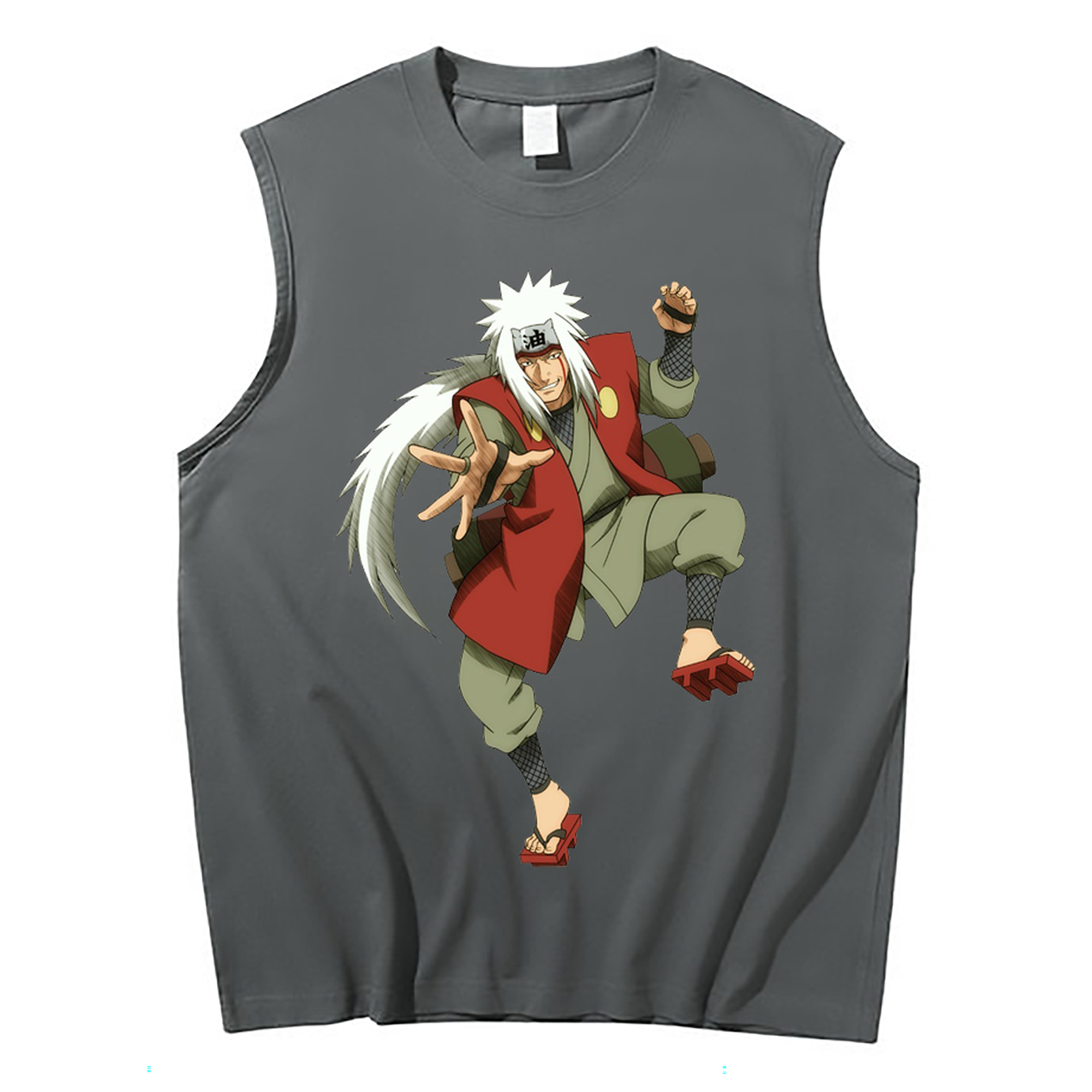 （画像用） NARUTO -ナルト- 自来也（じらいや） Jiraiya コットン100％タンクトップ（フロントプリント）